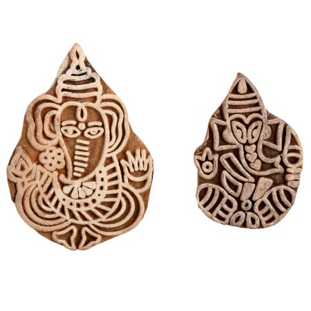 Set of 2 Piece New Mix Wooden Printing Block
